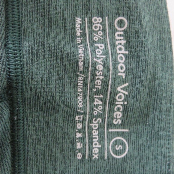 Outdoor Voices Leggings Hunter Green 7/8 Warmup Small Active Stretch Pants - Picture 8 of 9